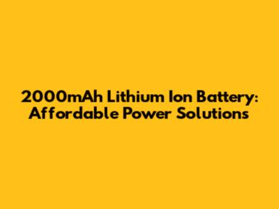 2000mAh Lithium Ion Battery: Affordable Power Solutions