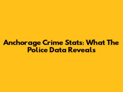 Anchorage Crime Stats: What The Police Data Reveals