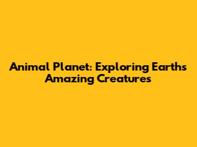 Animal Planet: Exploring Earth's Amazing Creatures