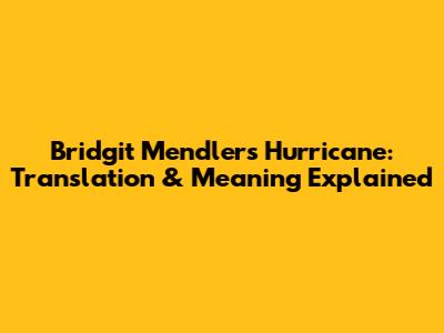 Bridgit Mendler's 'Hurricane': Translation & Meaning Explained