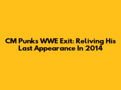 CM Punk's WWE Exit: Reliving His Last Appearance In 2014