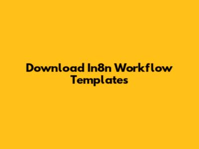 Download In8n Workflow Templates