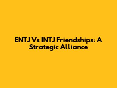 ENTJ Vs INTJ Friendships: A Strategic Alliance