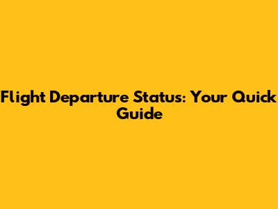 Flight Departure Status: Your Quick Guide