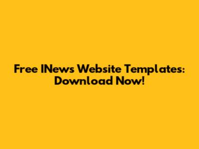 Free INews Website Templates: Download Now!