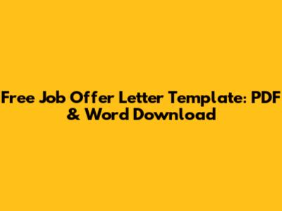 Free Job Offer Letter Template: PDF & Word Download