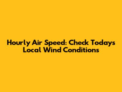 Hourly Air Speed: Check Today's Local Wind Conditions