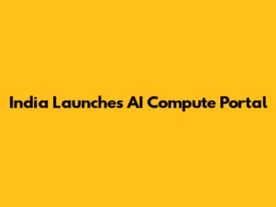 India Launches AI Compute Portal