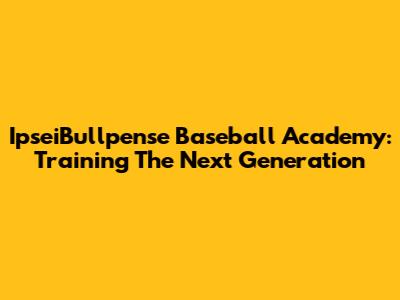 IpseiBullpense Baseball Academy: Training The Next Generation