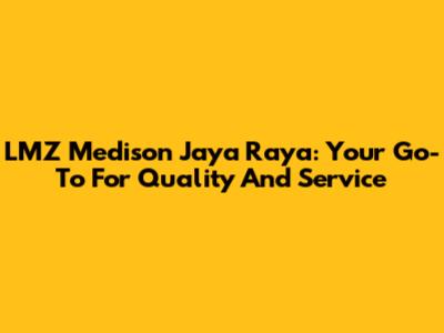 LMZ Medison Jaya Raya: Your Go-To For Quality And Service