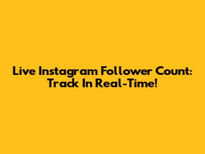 Live Instagram Follower Count: Track In Real-Time!