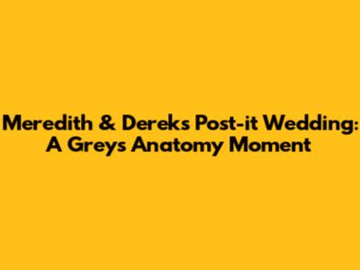 Meredith & Derek's Post-it Wedding: A Grey's Anatomy Moment