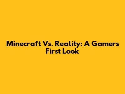 Minecraft Vs. Reality: A Gamer's First Look
