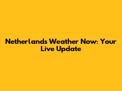 Netherlands Weather Now: Your Live Update