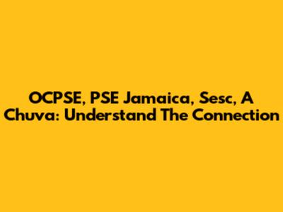 OCPSE, PSE Jamaica, Sesc, A Chuva: Understand The Connection