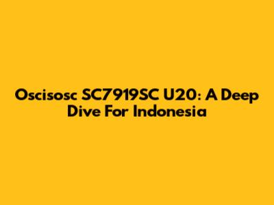 Oscisosc SC7919SC U20: A Deep Dive For Indonesia