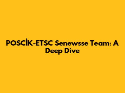 POSCİK-ETSC Senewsse Team: A Deep Dive