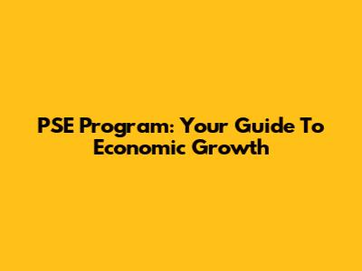 PSE Program: Your Guide To Economic Growth