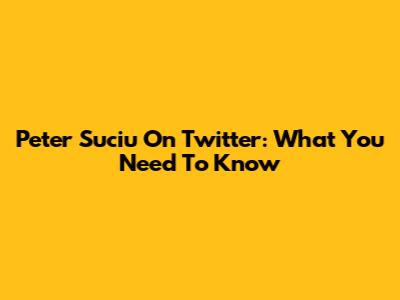Peter Suciu On Twitter: What You Need To Know