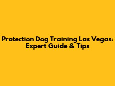 Protection Dog Training Las Vegas: Expert Guide & Tips
