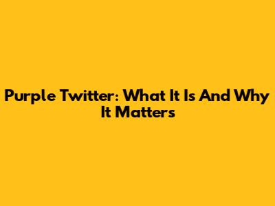 Purple Twitter: What It Is And Why It Matters