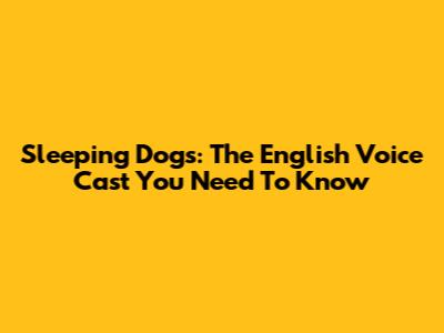 Sleeping Dogs: The English Voice Cast You Need To Know