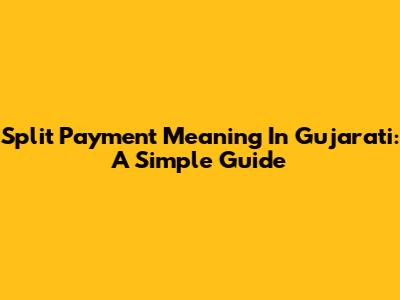 Split Payment Meaning In Gujarati: A Simple Guide