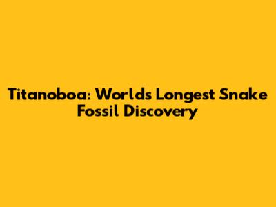Titanoboa: World's Longest Snake Fossil Discovery