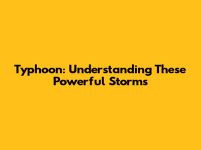 Typhoon: Understanding These Powerful Storms