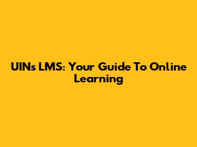 UIN's LMS: Your Guide To Online Learning