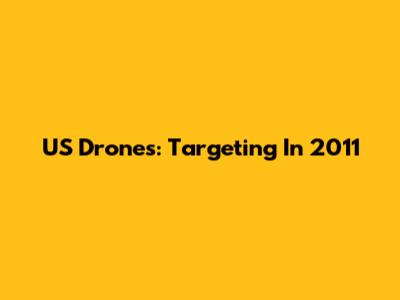 US Drones: Targeting In 2011