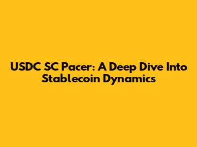 USDC SC Pacer: A Deep Dive Into Stablecoin Dynamics