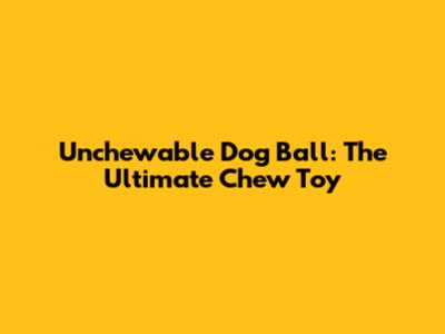 Unchewable Dog Ball: The Ultimate Chew Toy