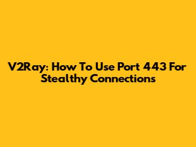 V2Ray: How To Use Port 443 For Stealthy Connections