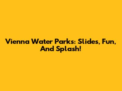 Vienna Water Parks: Slides, Fun, And Splash!
