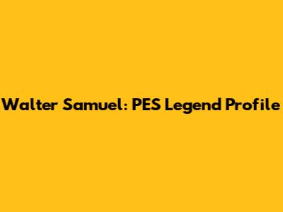 Walter Samuel: PES Legend Profile