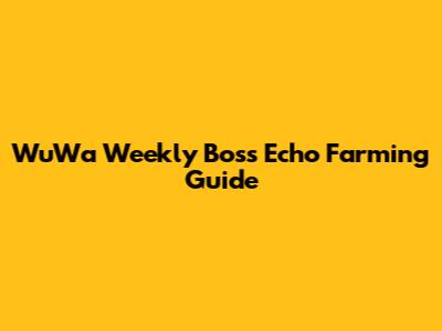 WuWa Weekly Boss Echo Farming Guide